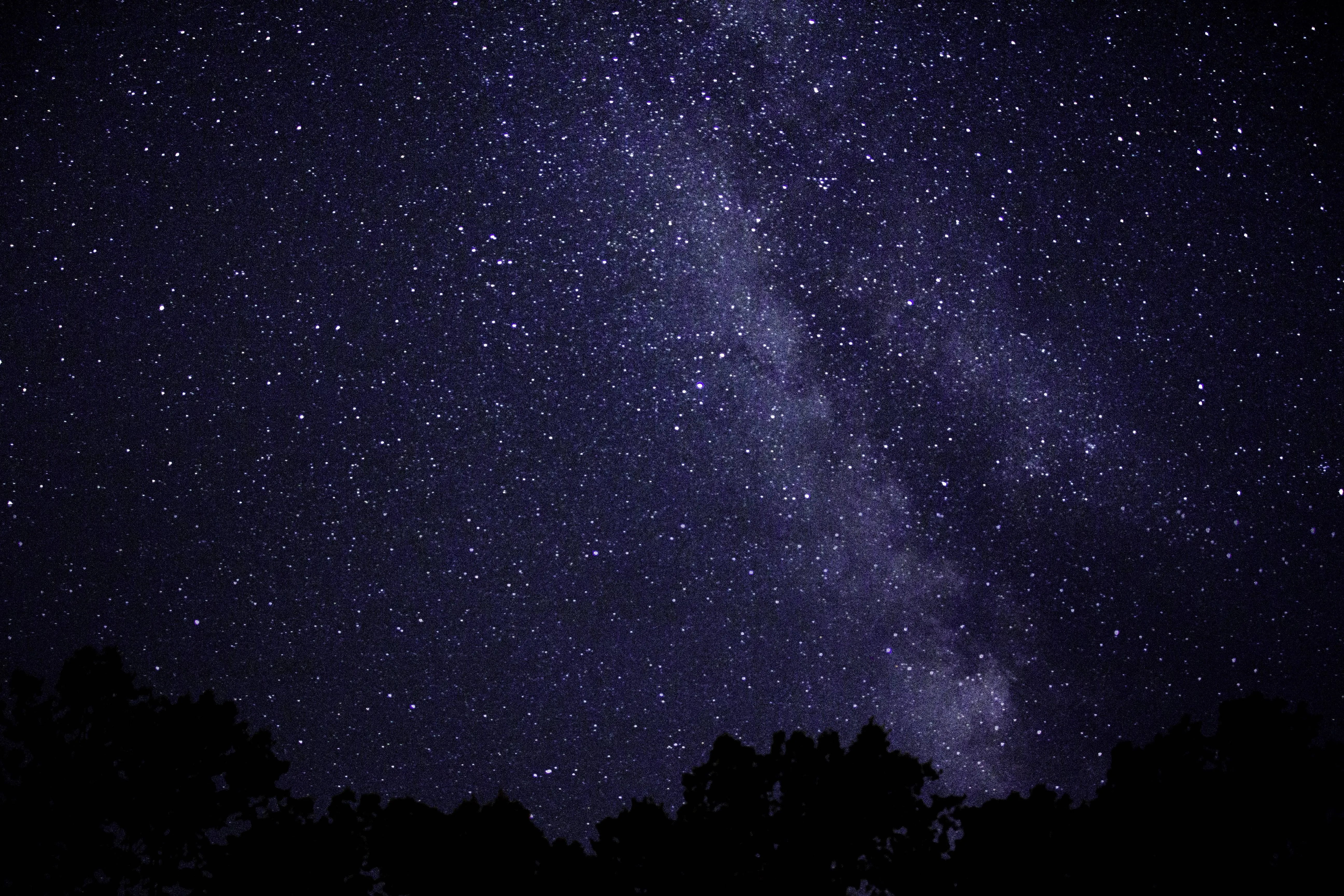 Vista panorámica del cielo nocturno con la Vía Láctea brillando sobre el horizonte